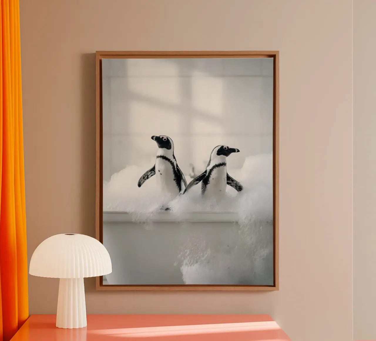 Bathing Pinguins tela da Mononoir