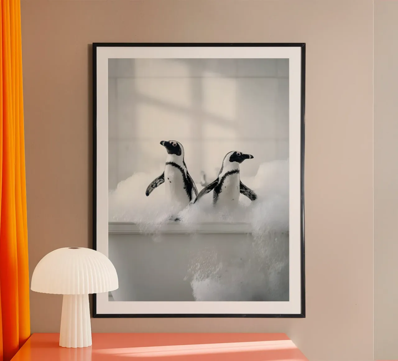 Bathing Pinguins carta hahnemühle da Mononoir