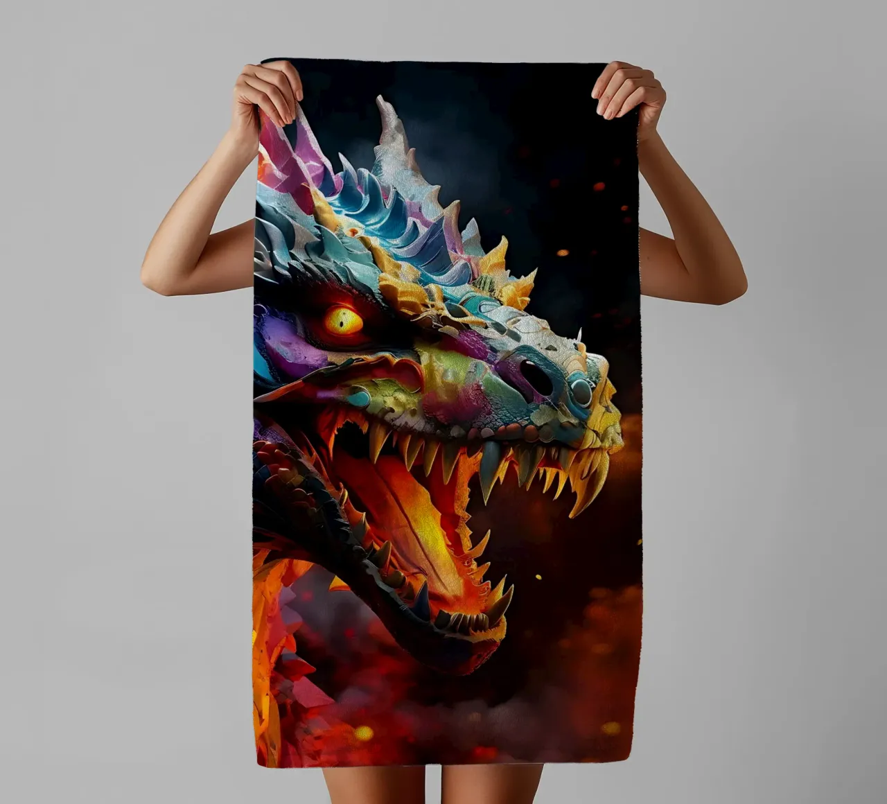 Dragon_Style_J_1 asciugamano da bagno da Tierisch bunt by LK