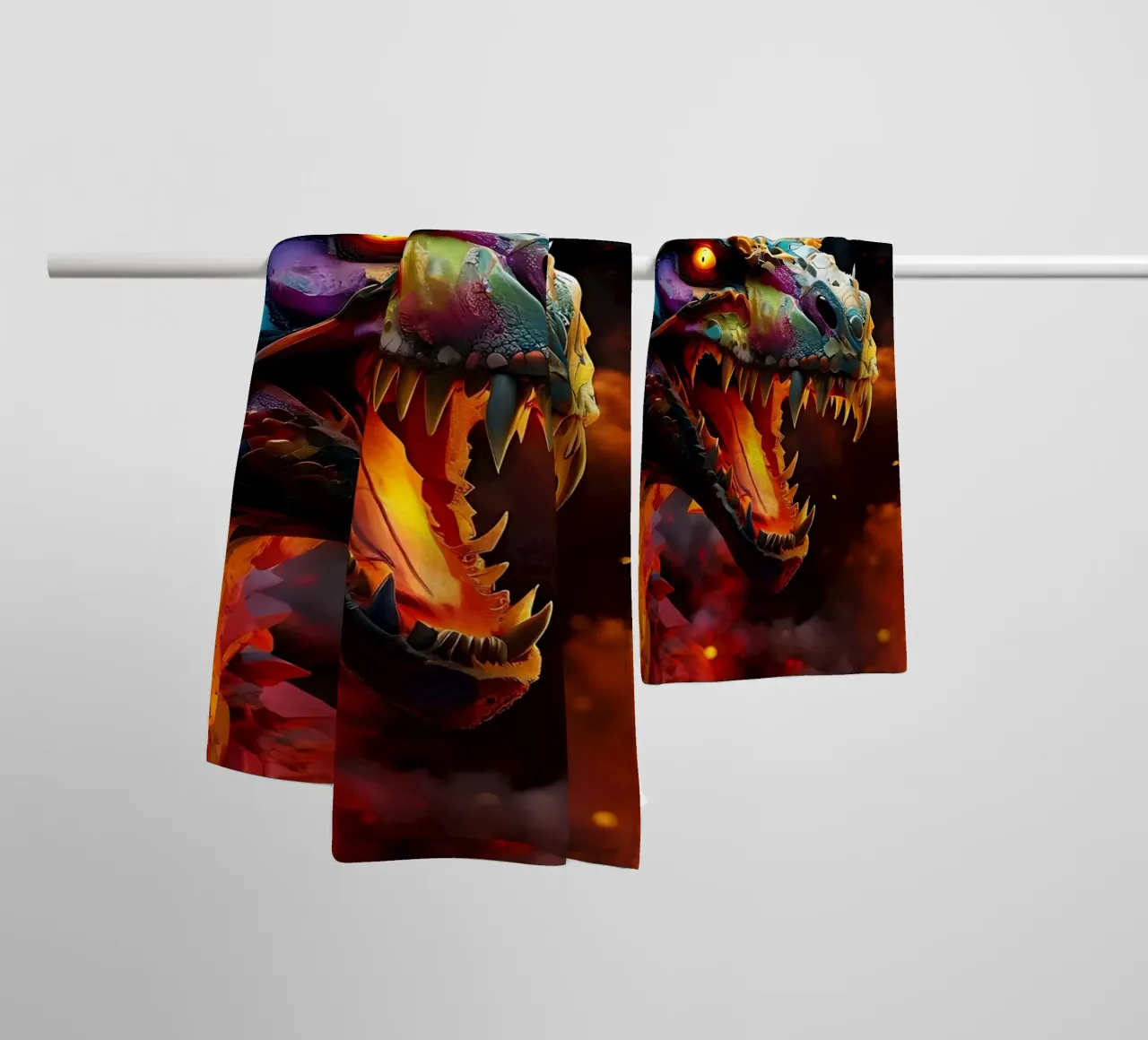Dragon_Style_J_1 asciugamano da bagno da Tierisch bunt by LK