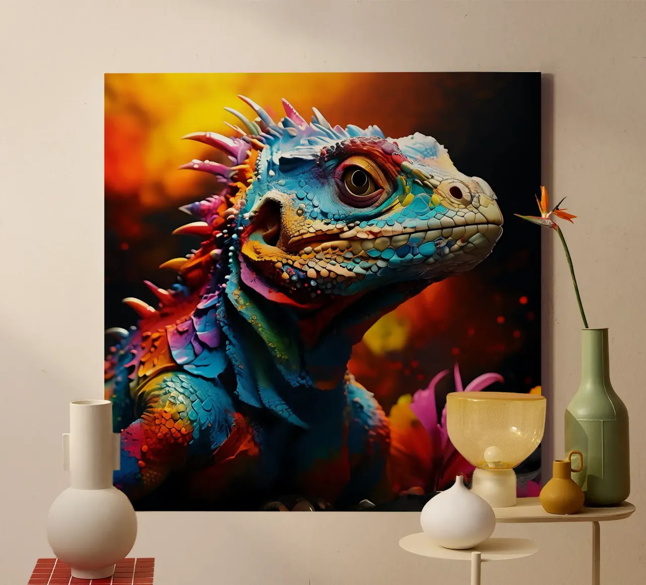 Lizard_style_J_1 canvas by Tierisch bunt by LK
