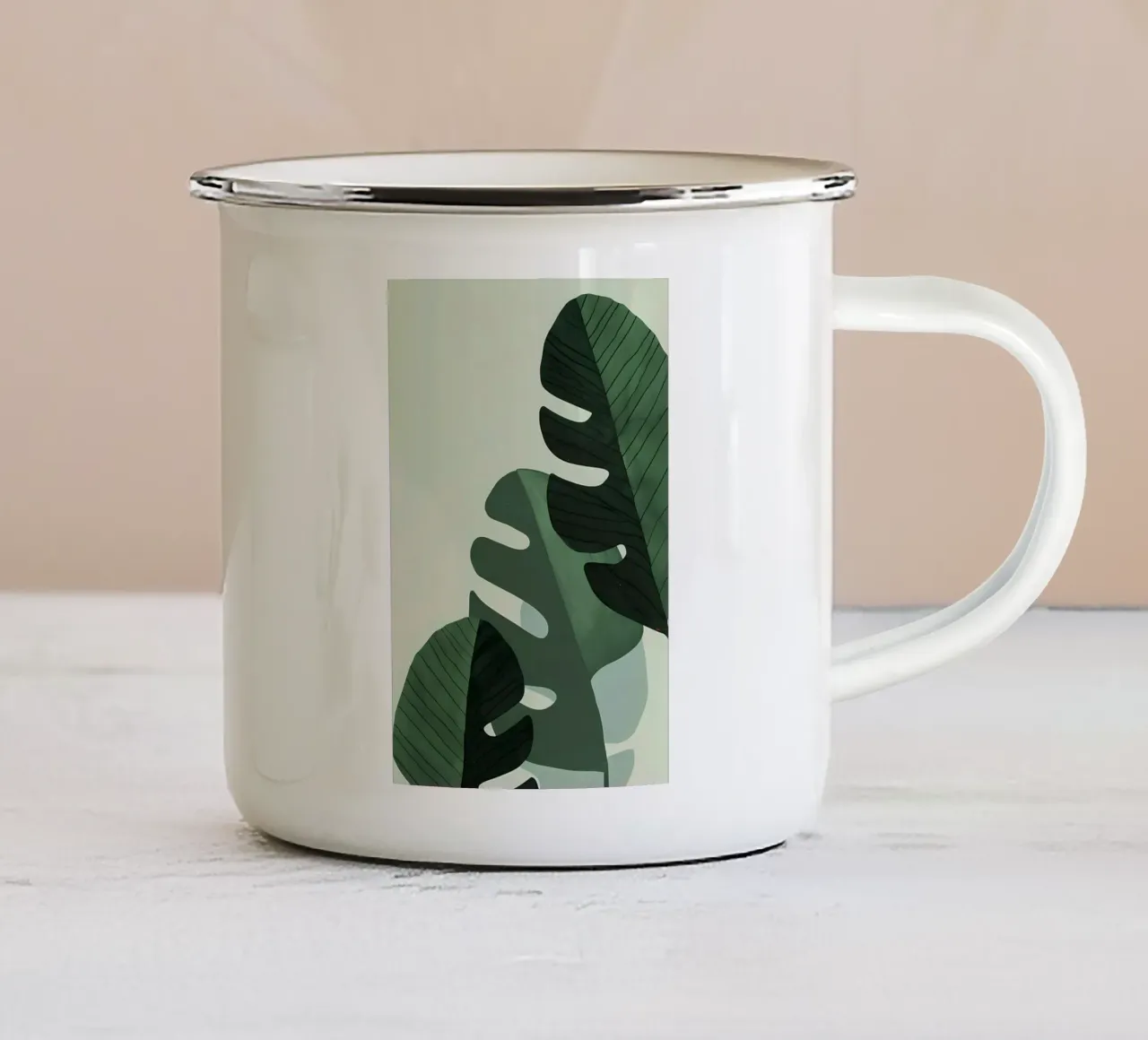 Foglie verdi tazza in smalto da Larry
