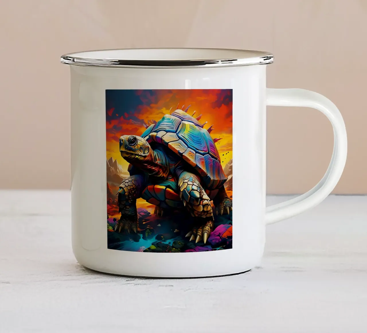 Stile_tartaruga_J_1 tazza in smalto da Tierisch bunt by LK