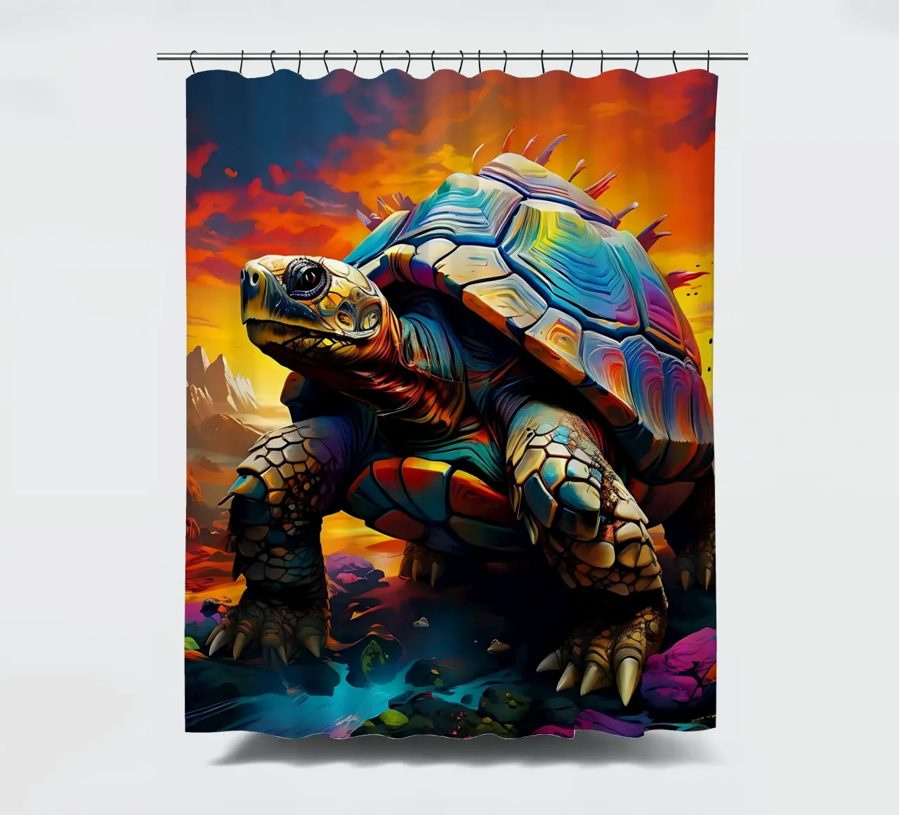 Turtle_style_J_1 shower curtain by Tierisch bunt by LK