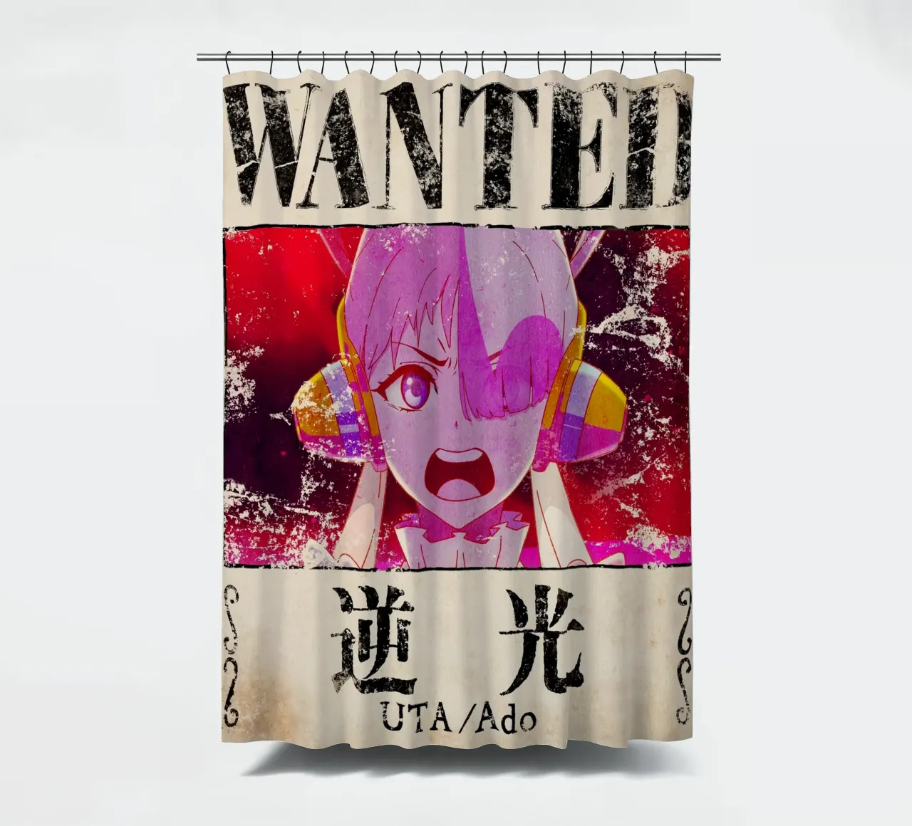 Ado Uta Wanted shower curtain by ManondeShop