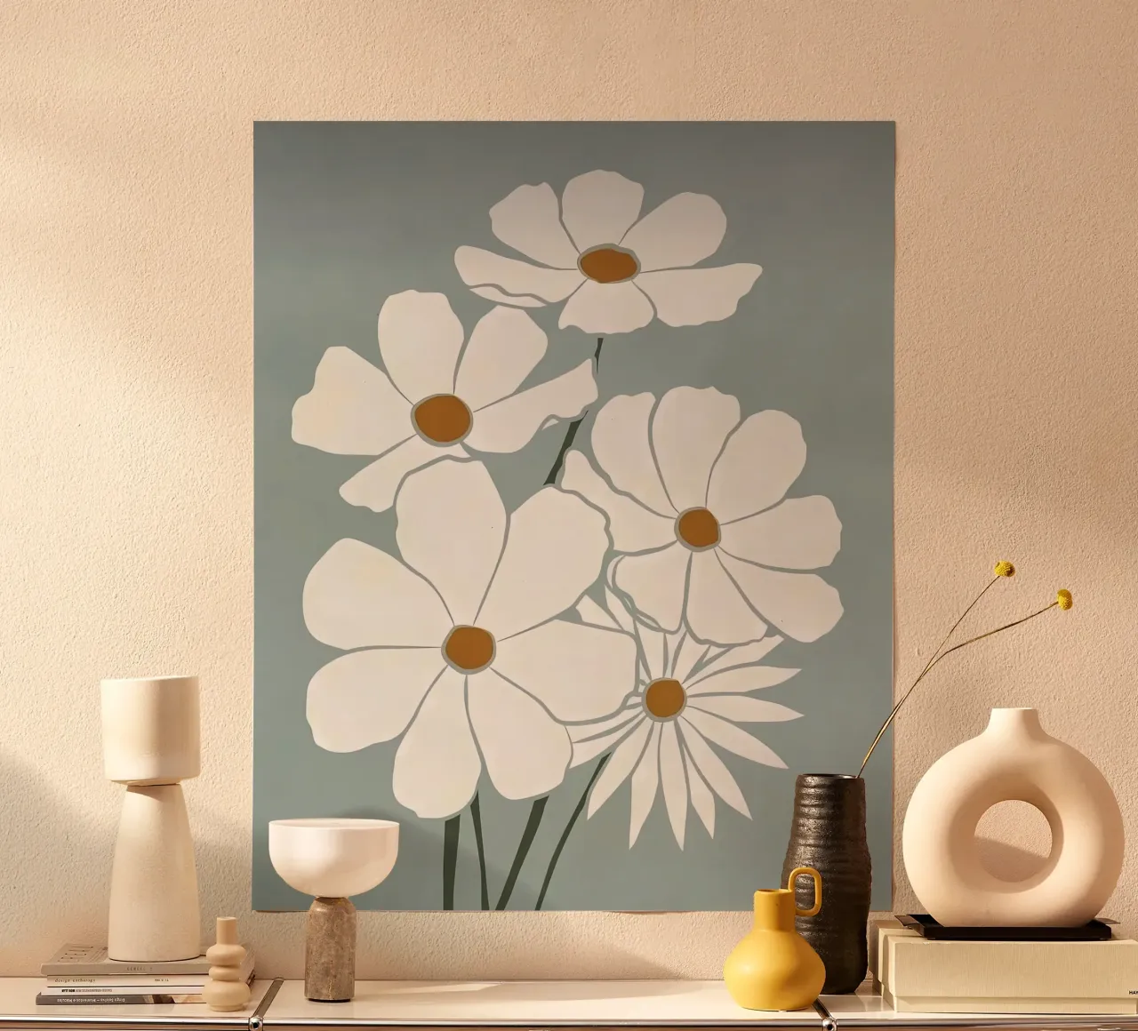 Fiori bianchi carta hahnemühle da Larry