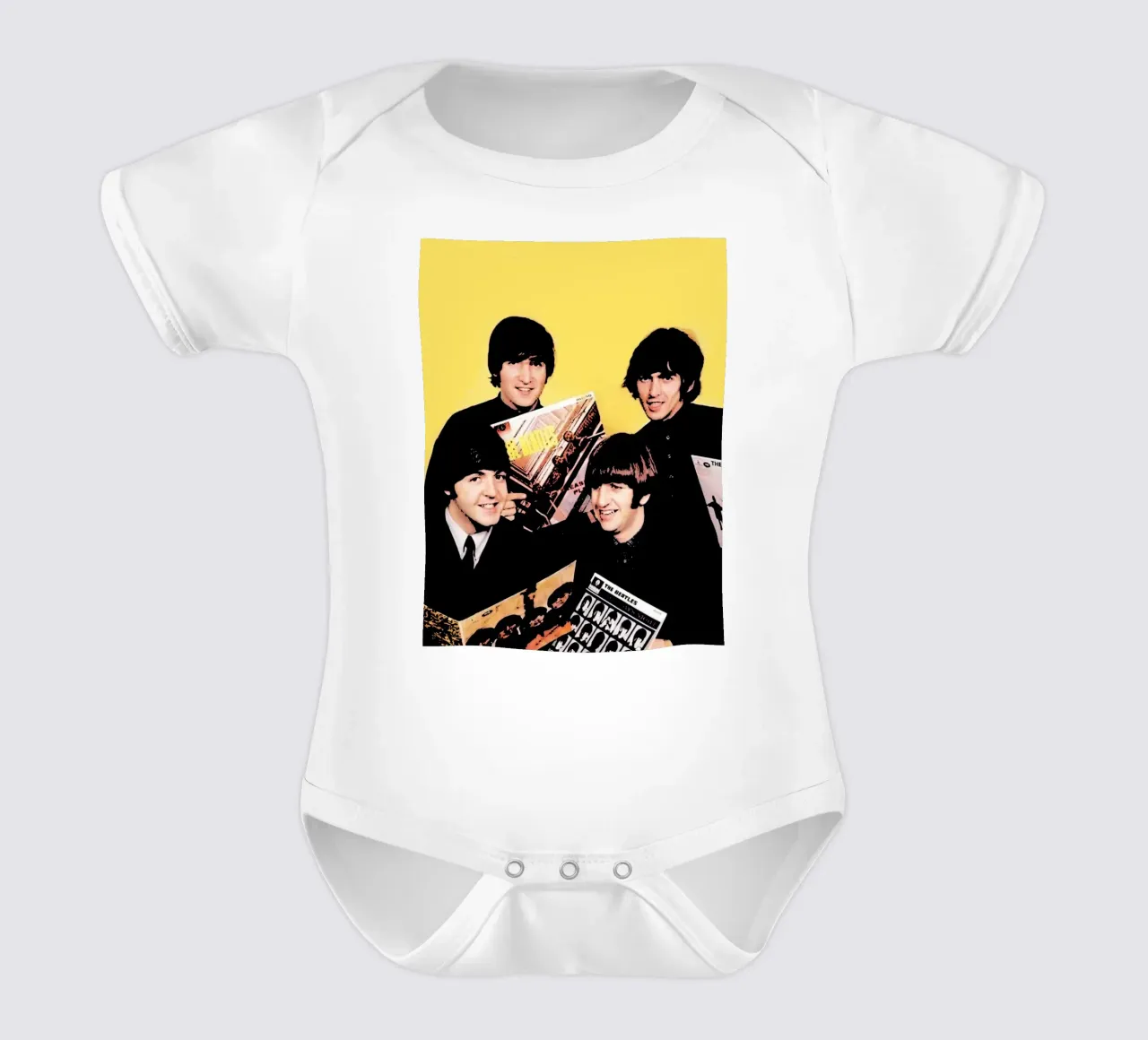 Beatles music band 9 Art short-sleeve baby romper by music soul