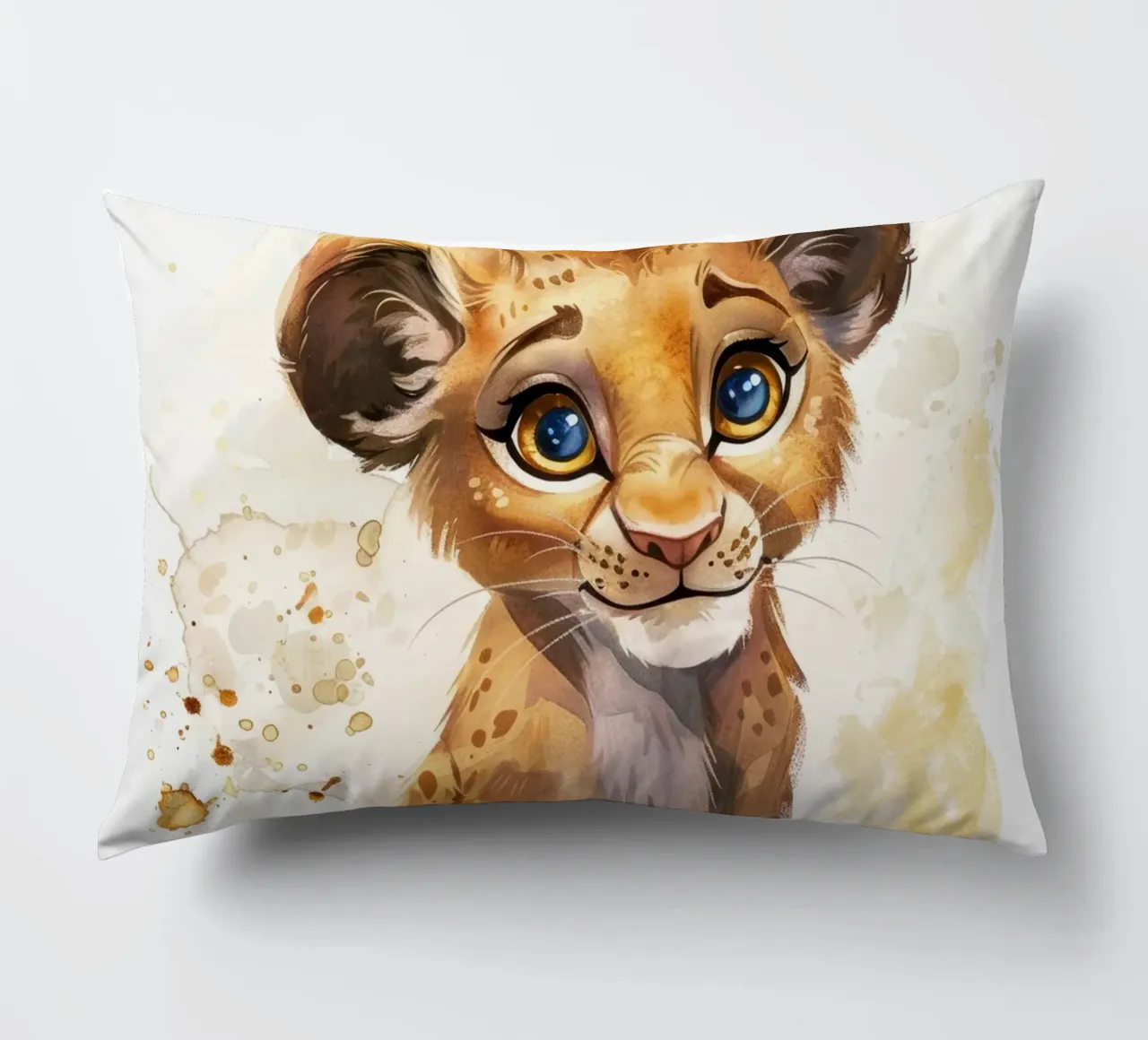 Schattige leeuwenwelp illustratie met expressieve ogen en speels kussen van DesignDoodle