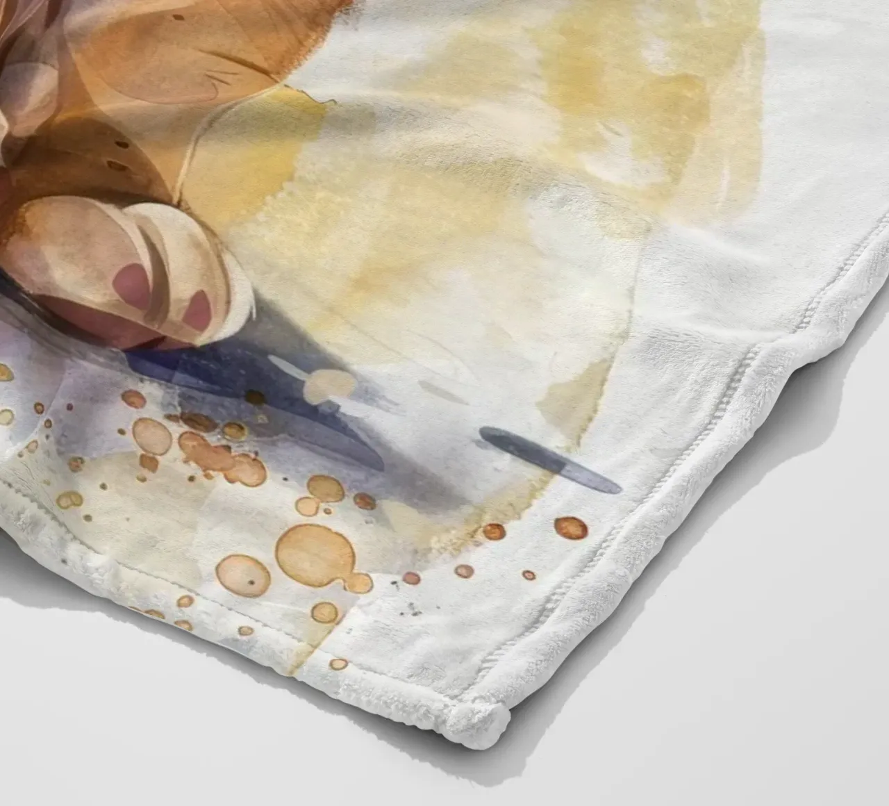 Schattige leeuwenwelp illustratie met expressieve ogen en speels fleecedeken van DesignDoodle