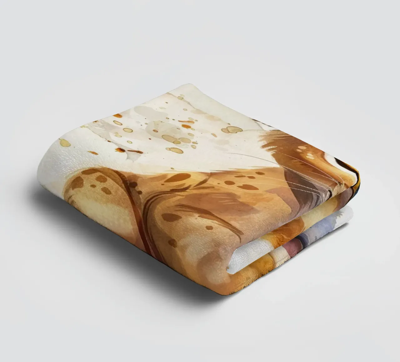 Schattige leeuwenwelp illustratie met expressieve ogen en speels badhanddoek van DesignDoodle