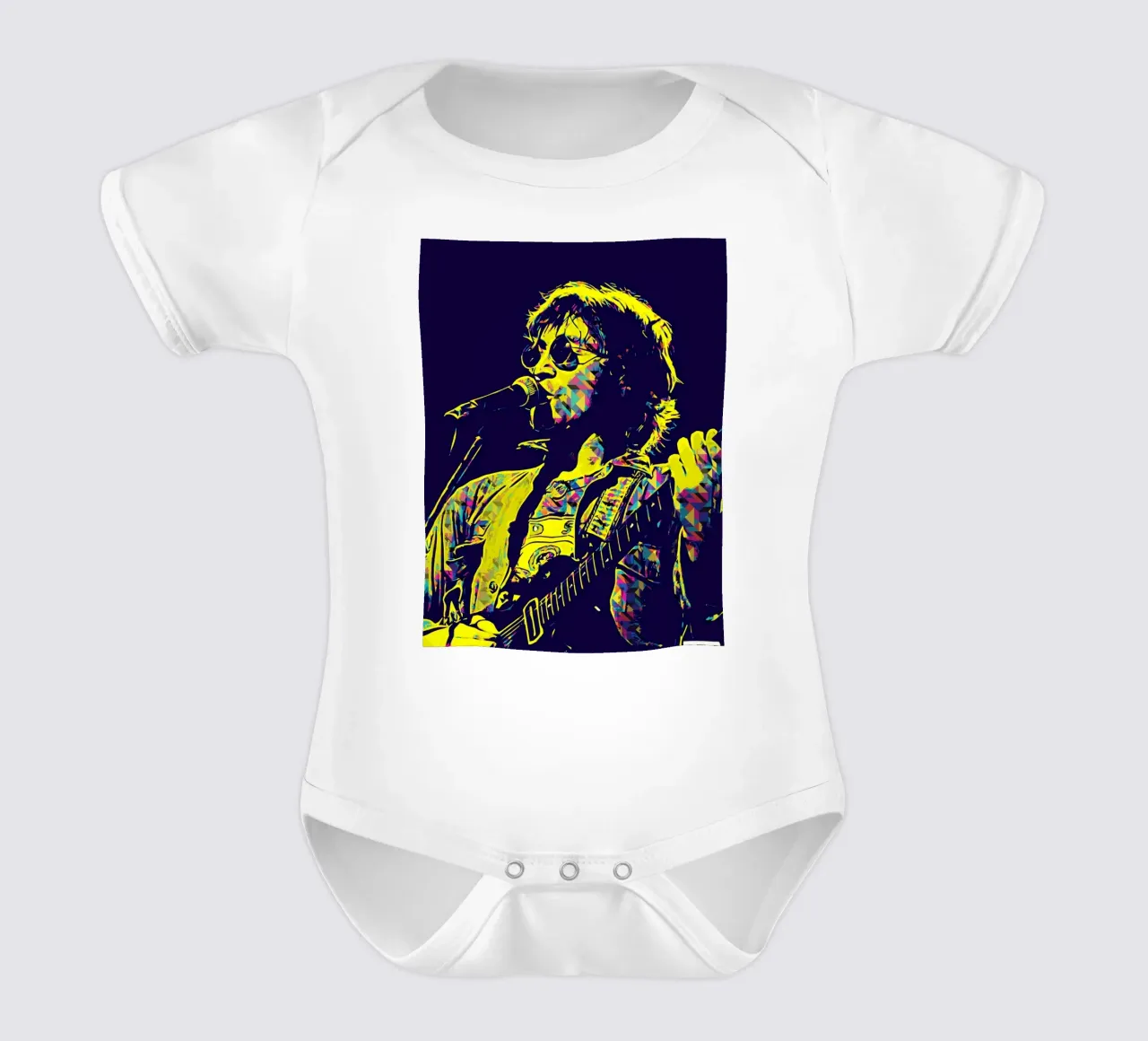 John Lennon 2 Art short-sleeve baby romper by music soul