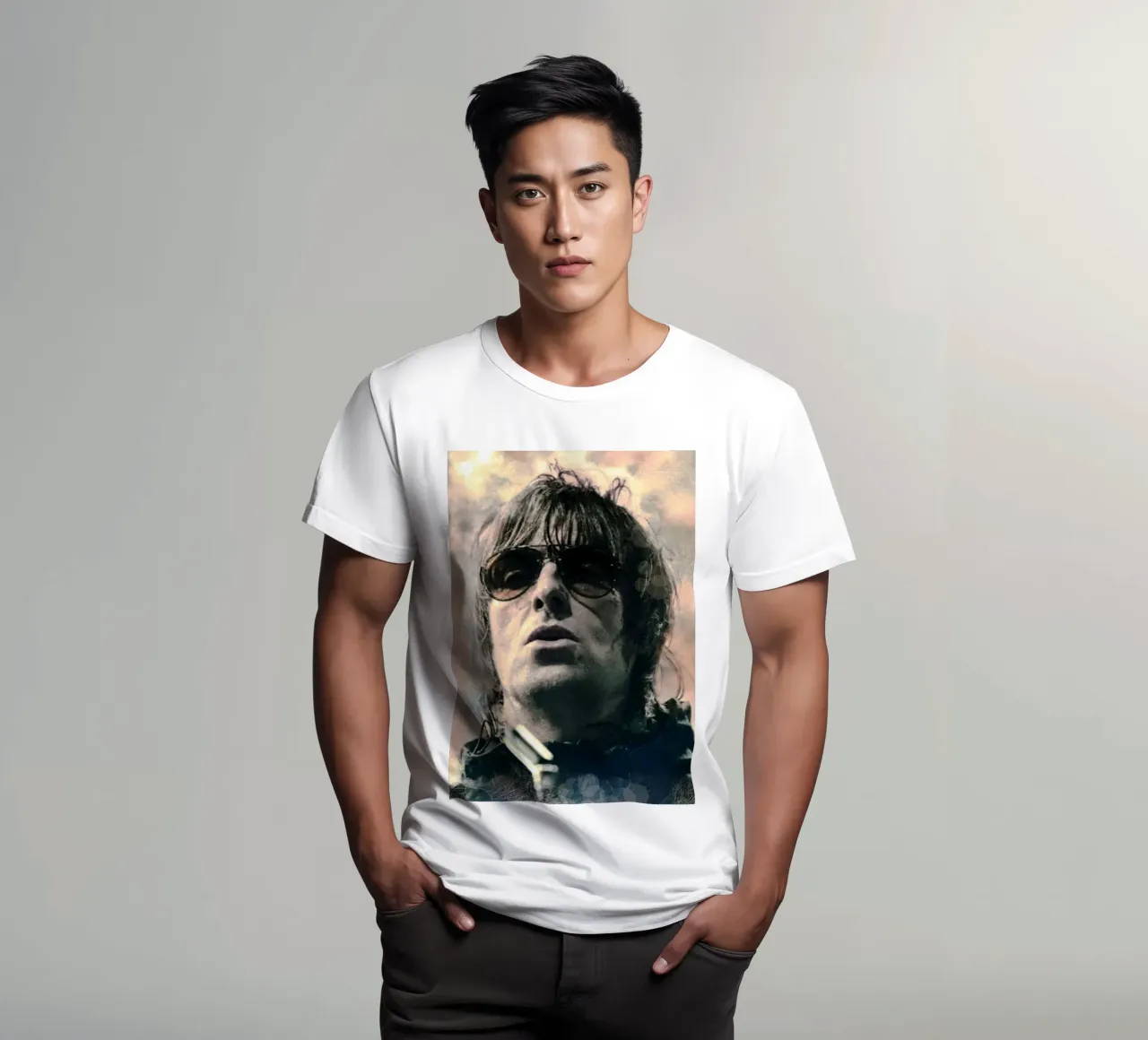 Liam Gallagher portrait t-shirt da Lembayung art