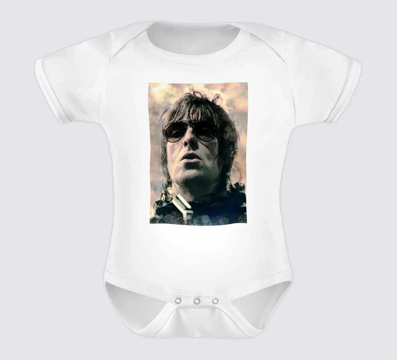 Liam Gallagher portrait body neonato maniche corte da Lembayung art