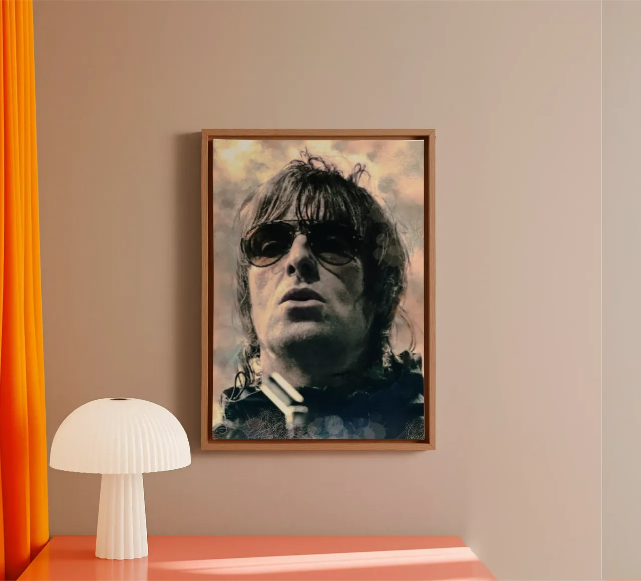 Liam Gallagher portrait tela con Cornice a cassetta da Lembayung art
