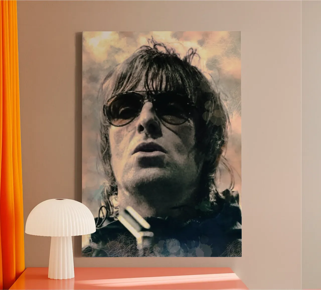 Liam Gallagher portrait tela con Cornice a cassetta da Lembayung art