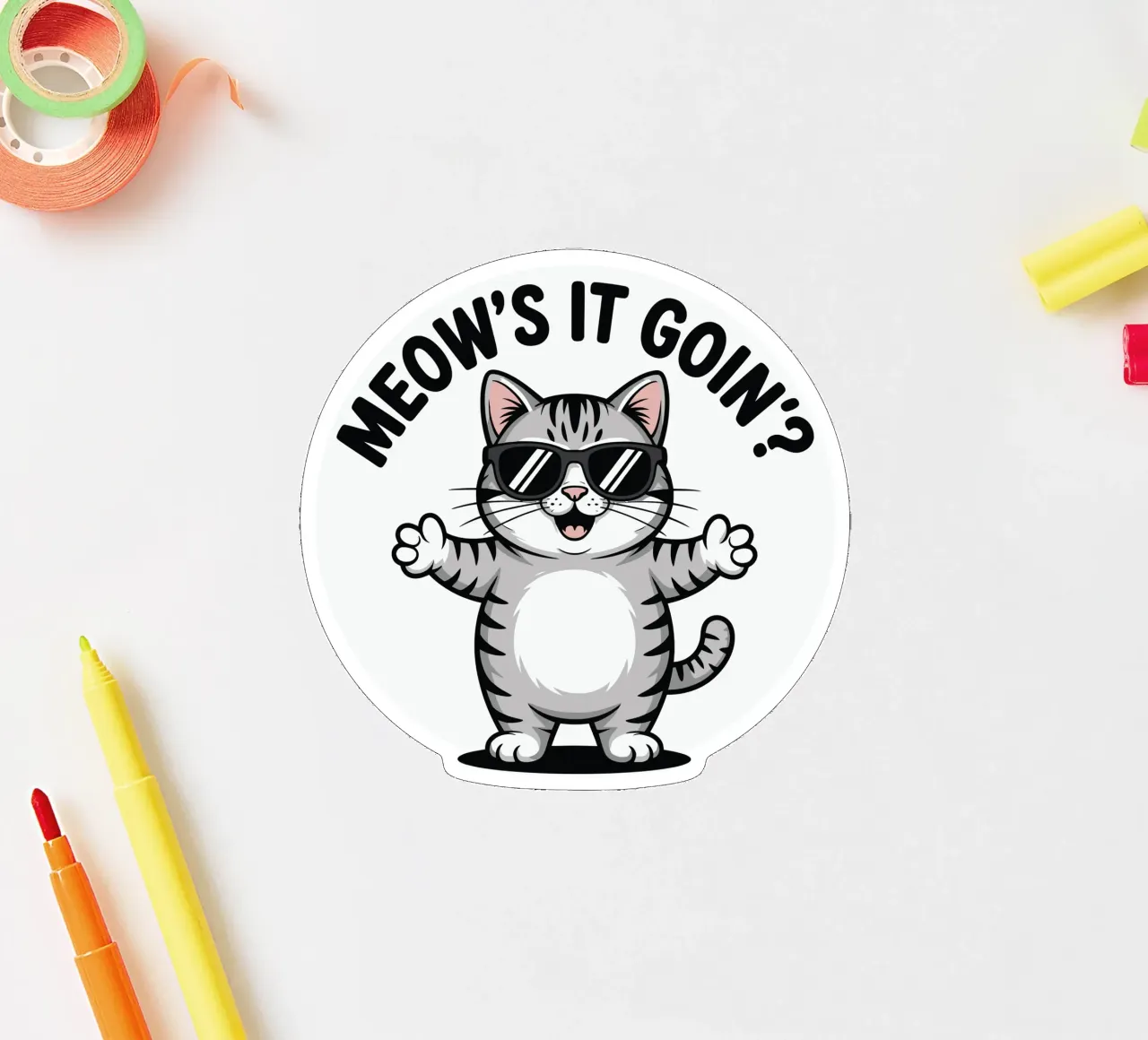 MEOW'S IT GOIN adesivo da edsonramosart