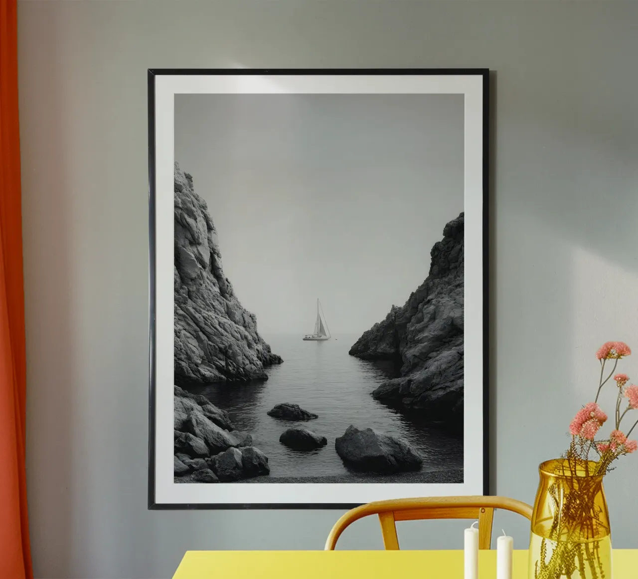 Mediterranean Sea poster con telaio in legno da Mononoir