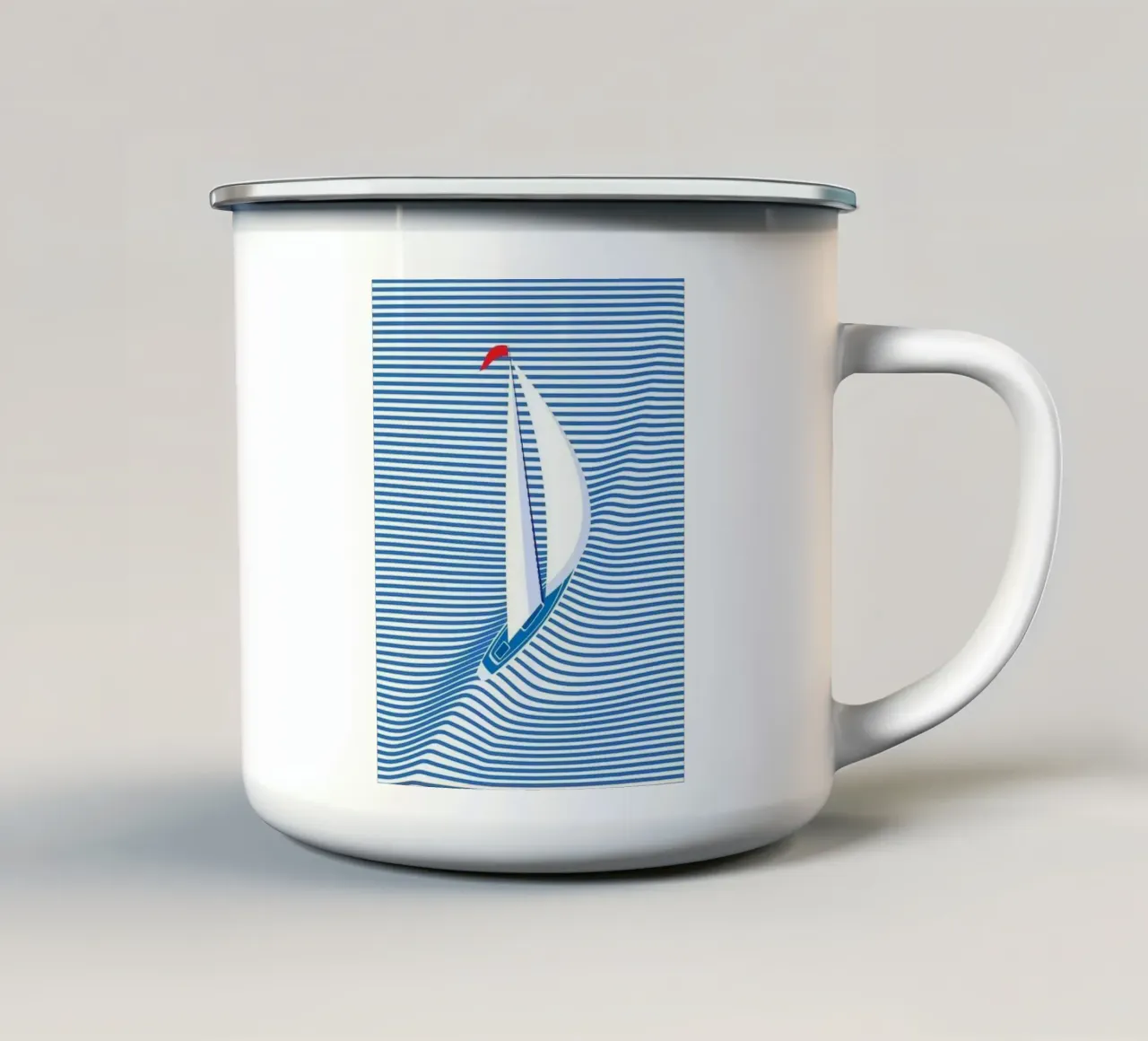 Avventura in mare tazza in smalto da cosmos studio