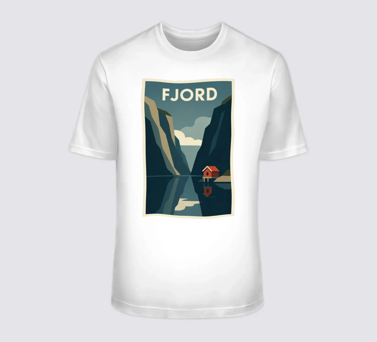 Fjord - The call of Nordic silence t-shirt by JETLAG | affiches voyage