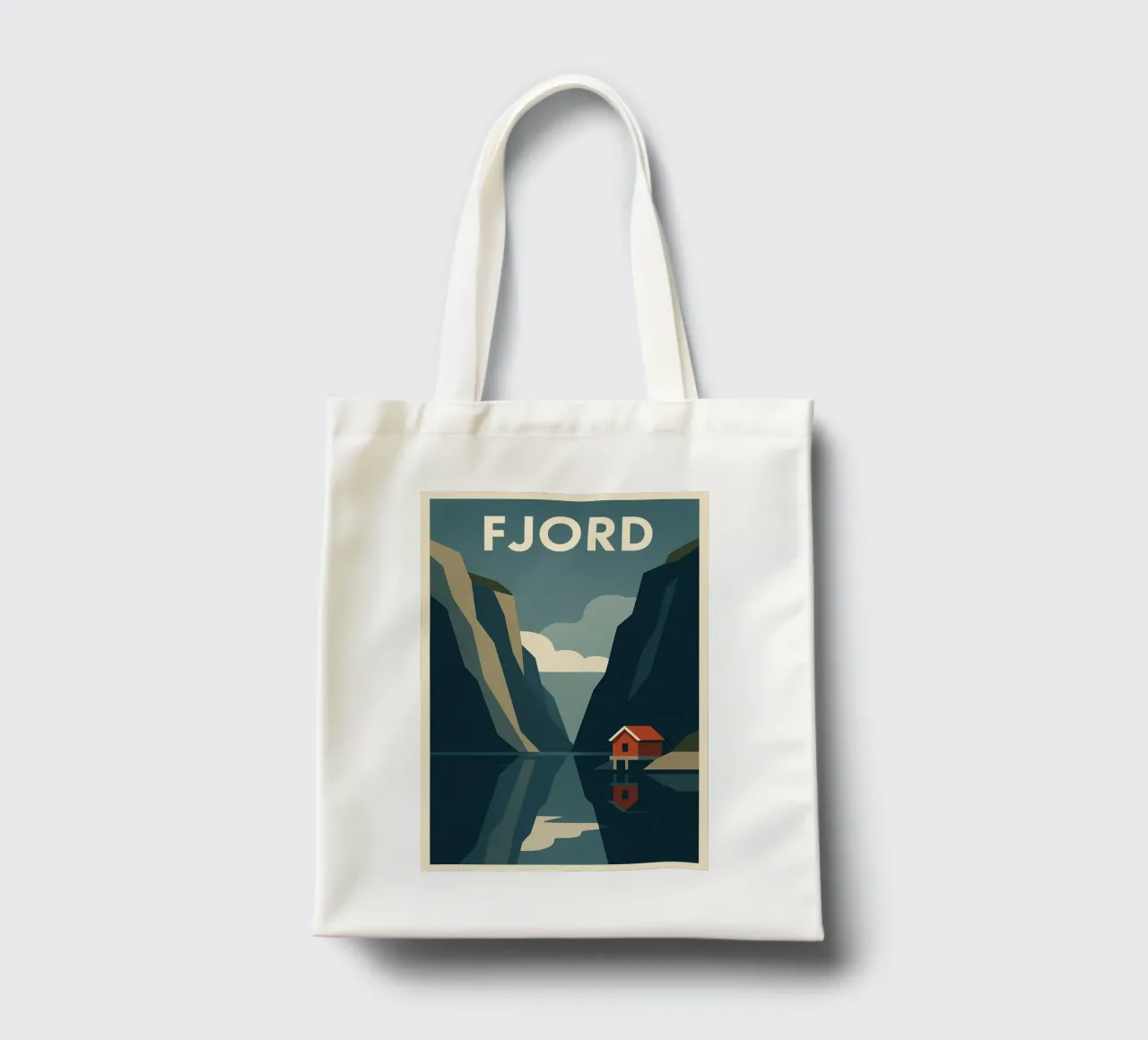 Fjord - The call of Nordic silence tote bag by JETLAG | affiches voyage