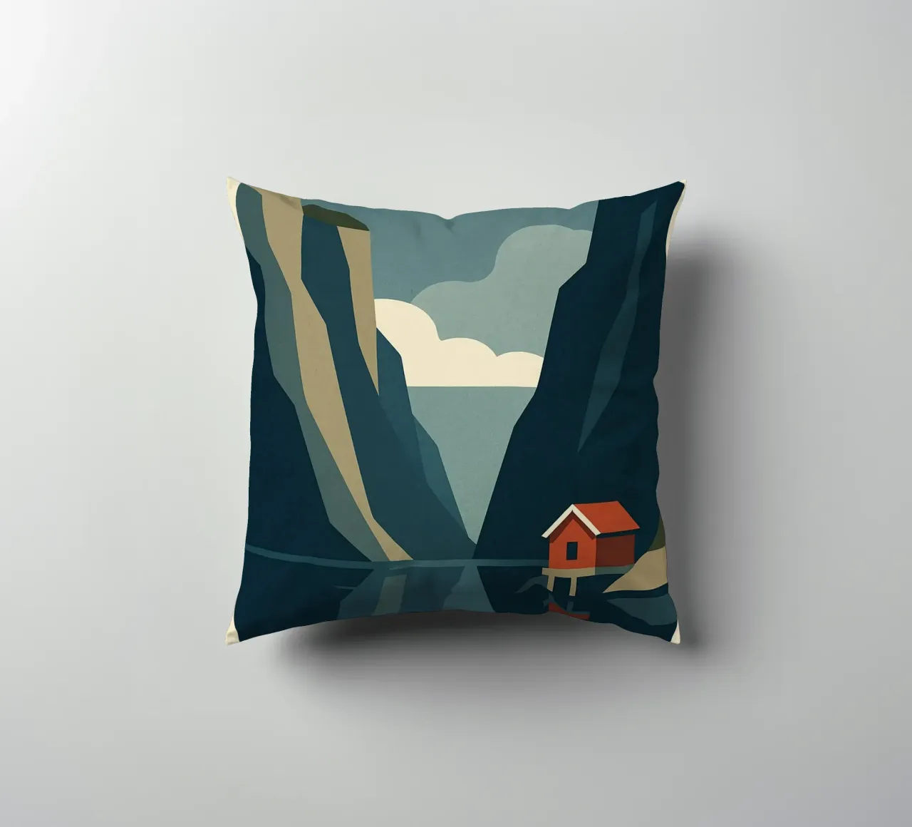 Fjord - The call of Nordic silence decorative cushion by JETLAG | affiches voyage