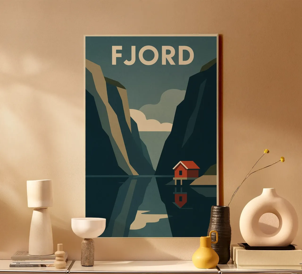 Fjord - The call of Nordic silence canvas by JETLAG | affiches voyage