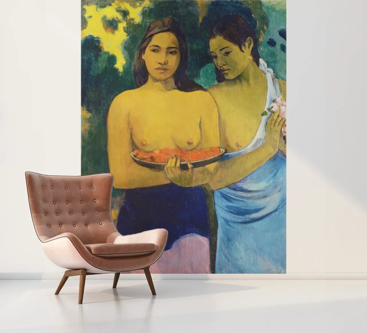 Two Tahitian Women (1899) by Paul Gauguin photo wallpaper by Venus Art