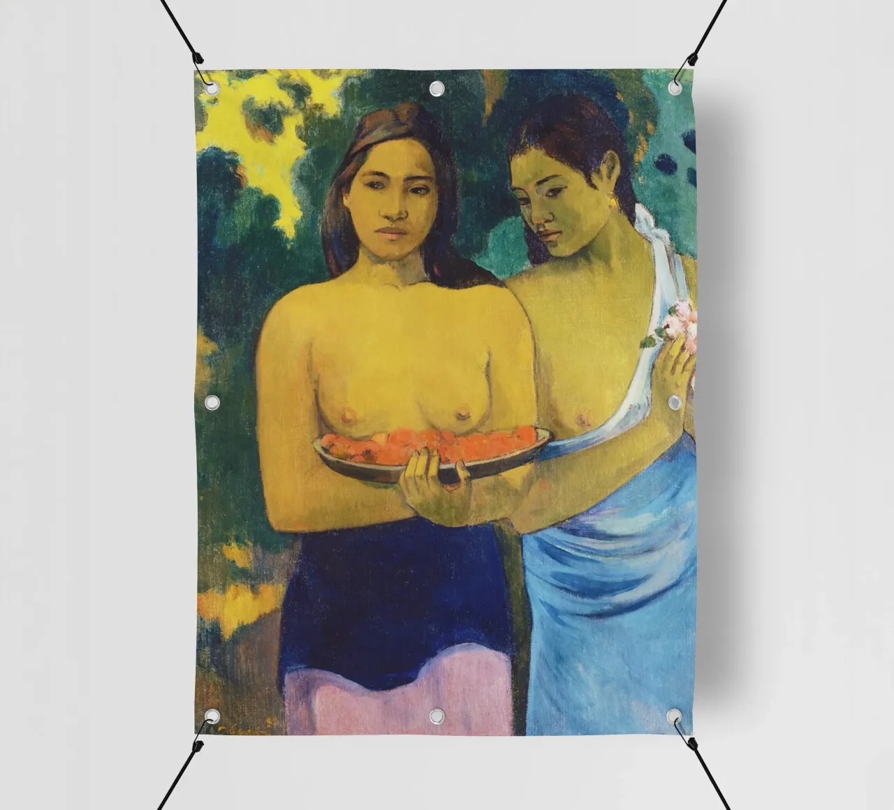 Due donne tahitiane (1899) di Paul Gauguin telo in pvc da Venus Art
