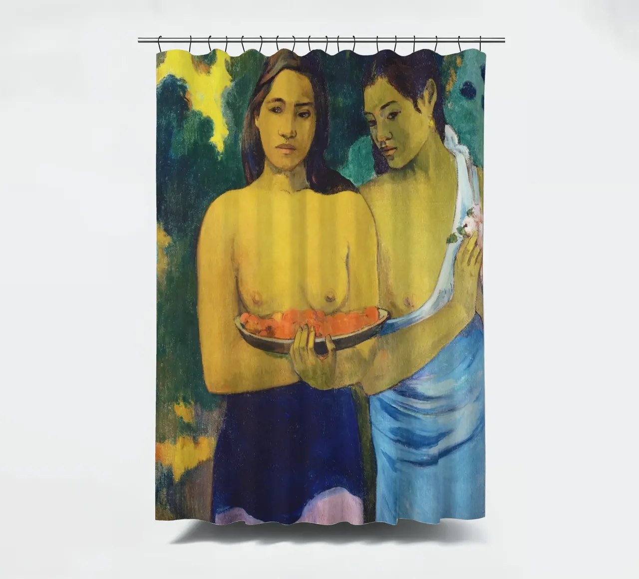 Due donne tahitiane (1899) di Paul Gauguin tenda da doccia da Venus Art