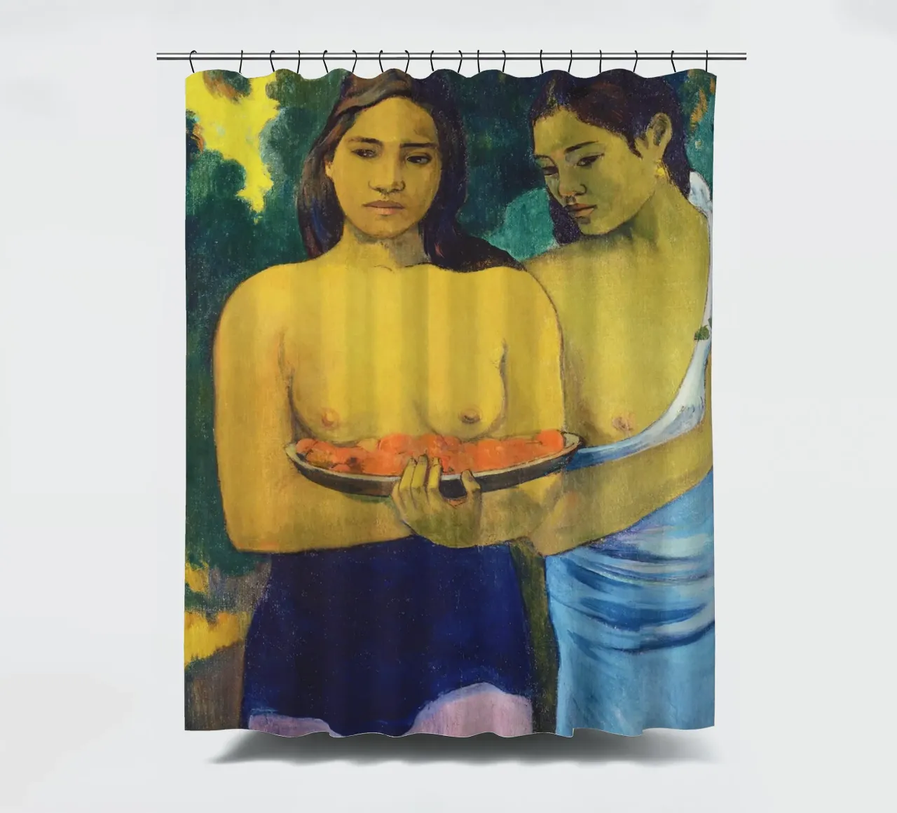 Due donne tahitiane (1899) di Paul Gauguin tenda da doccia da Venus Art