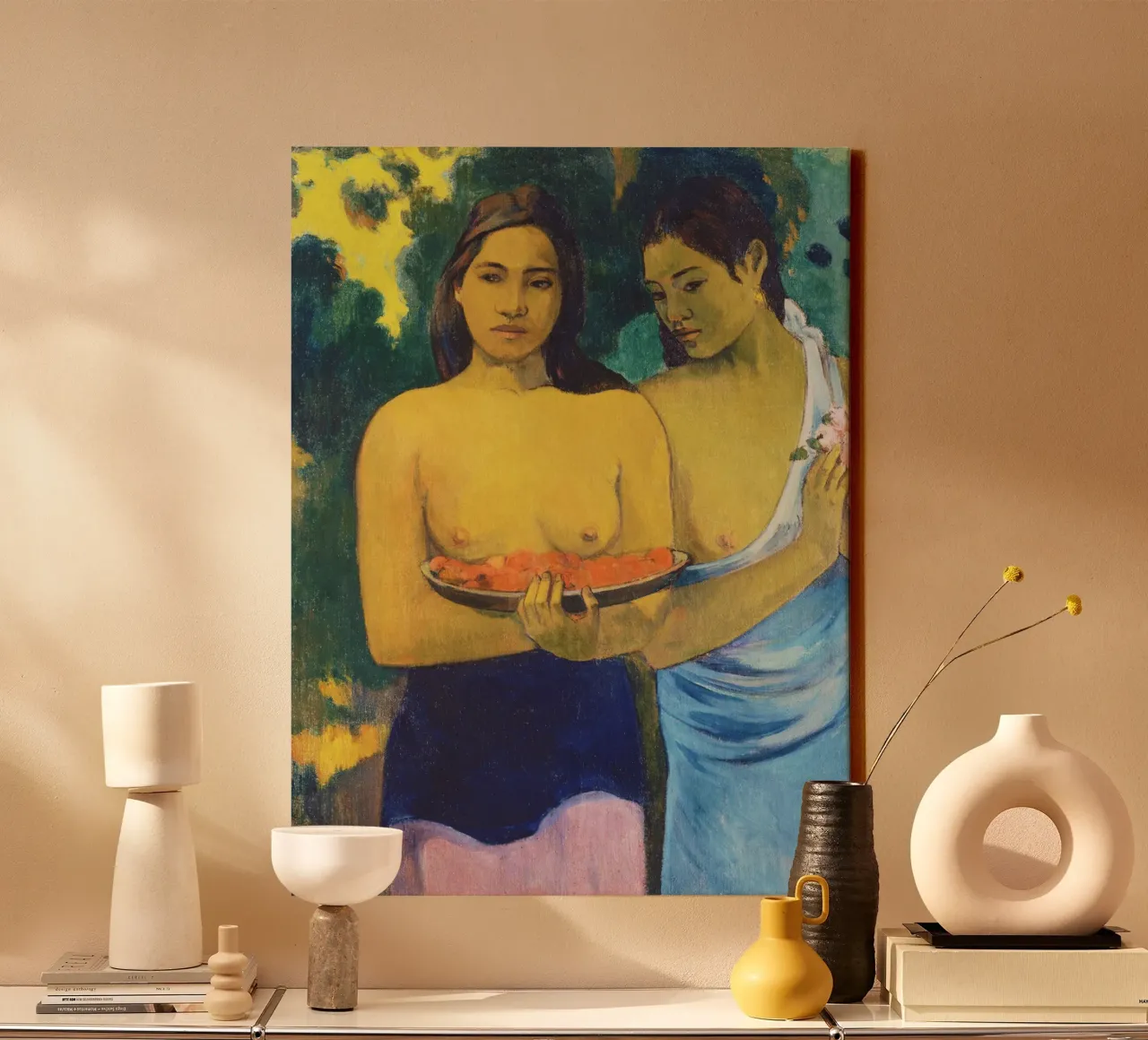 Due donne tahitiane (1899) di Paul Gauguin tela da Venus Art