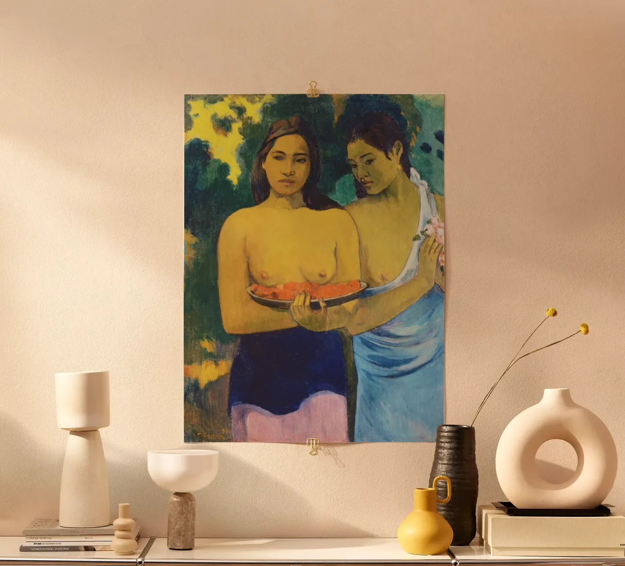 Due donne tahitiane (1899) di Paul Gauguin carta hahnemühle da Venus Art