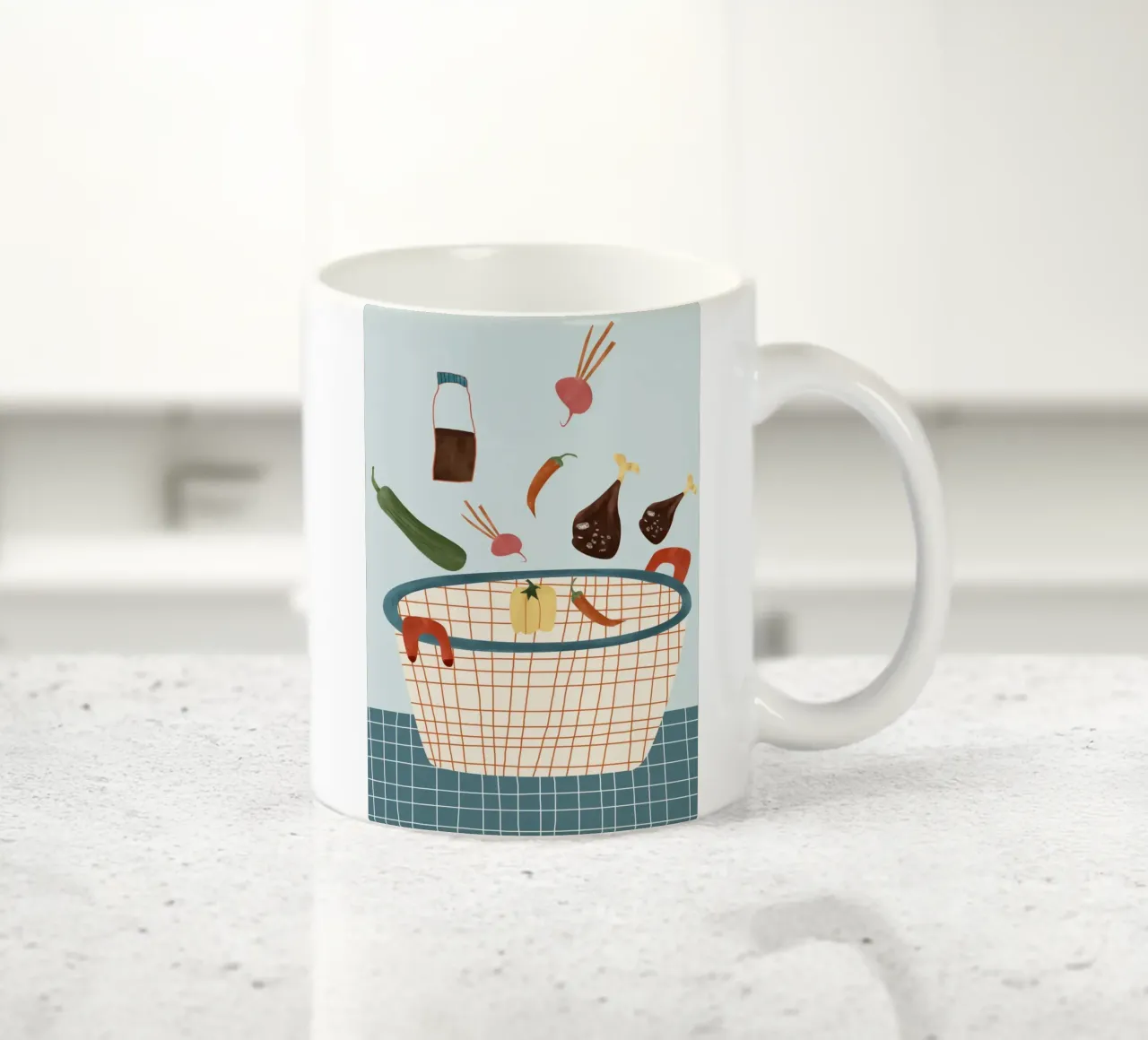 illustration of vegetables tazza in ceramica da vintageshop