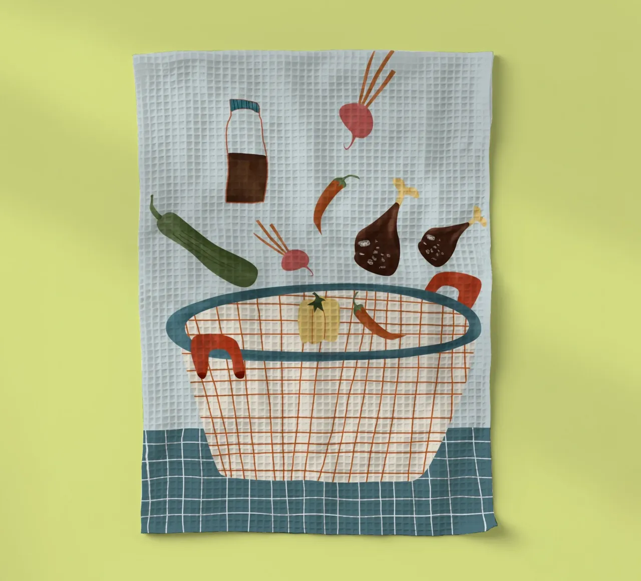 illustration of vegetables torchon de vintageshop