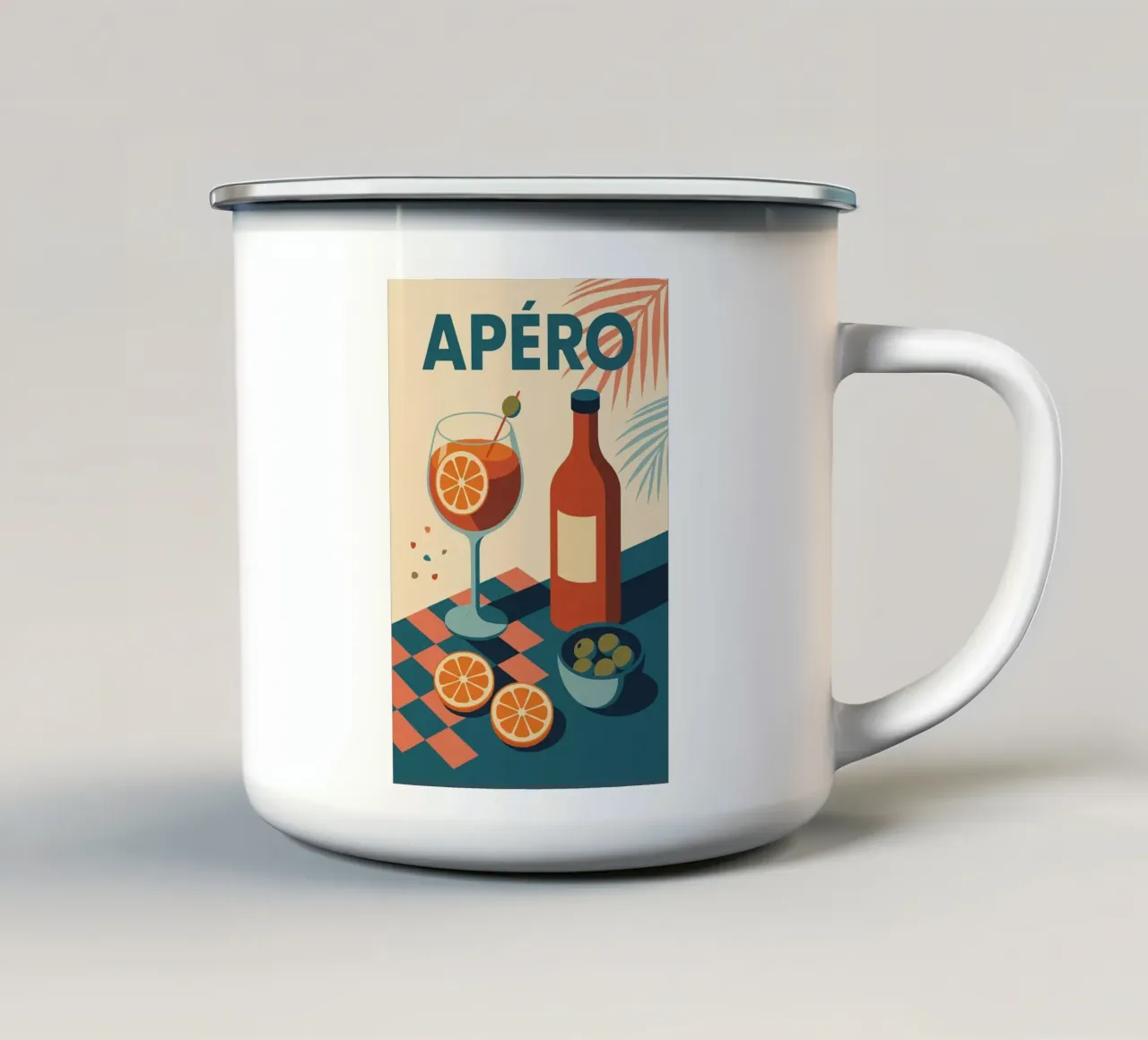 Apéro - L'ora sacra del piacere francese tazza in smalto da Boissons - Affiches & posters - Retro
