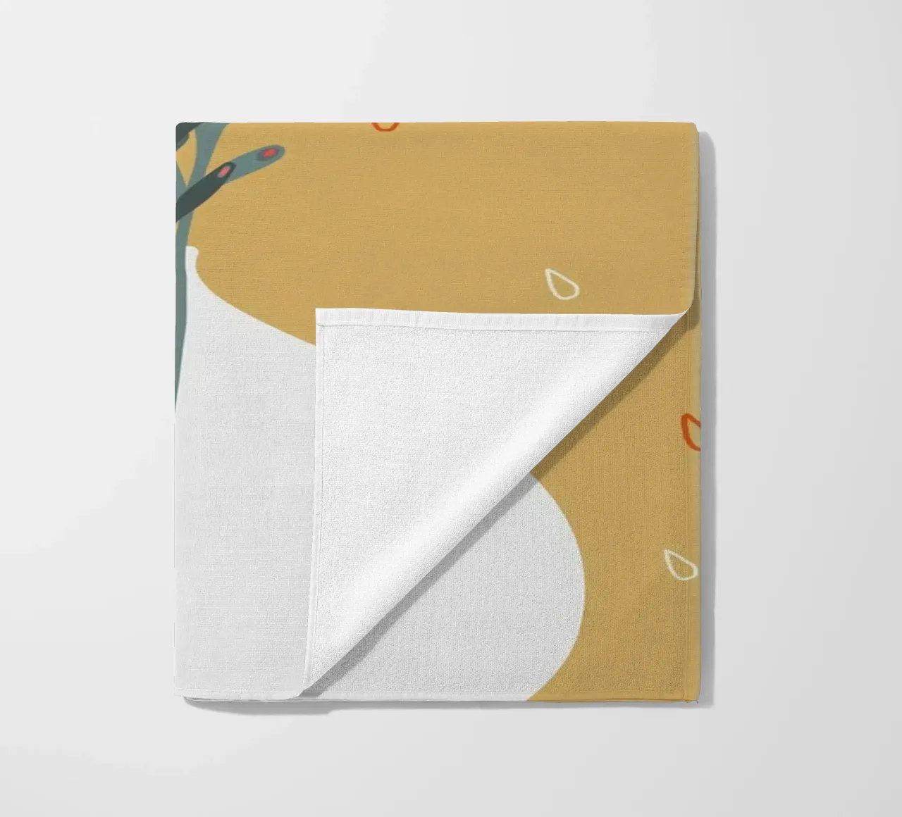 minimalist flower vase illustration telo mare da vintageshop
