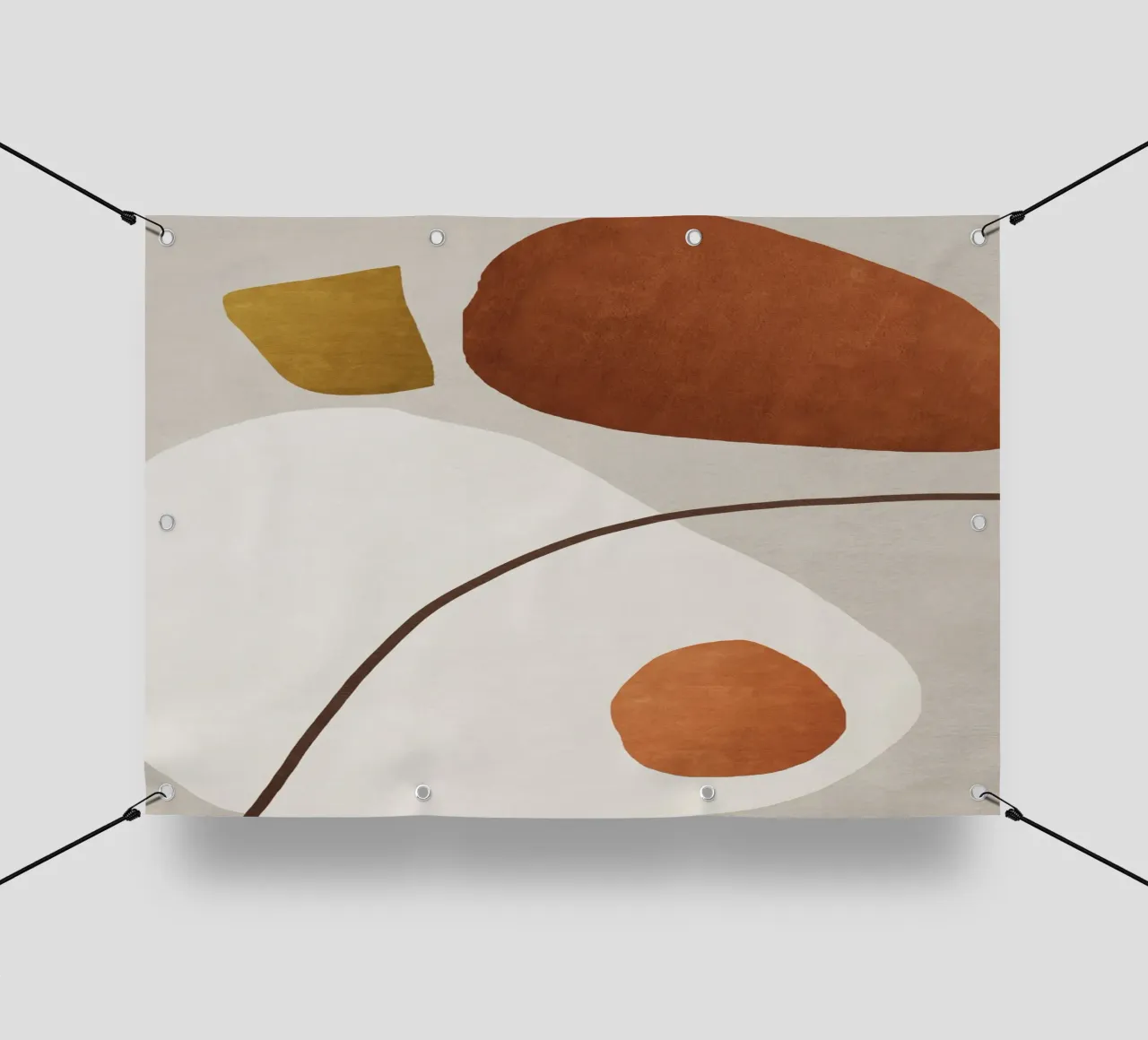 minimalist abstract boho illustration telo in pvc da vintageshop