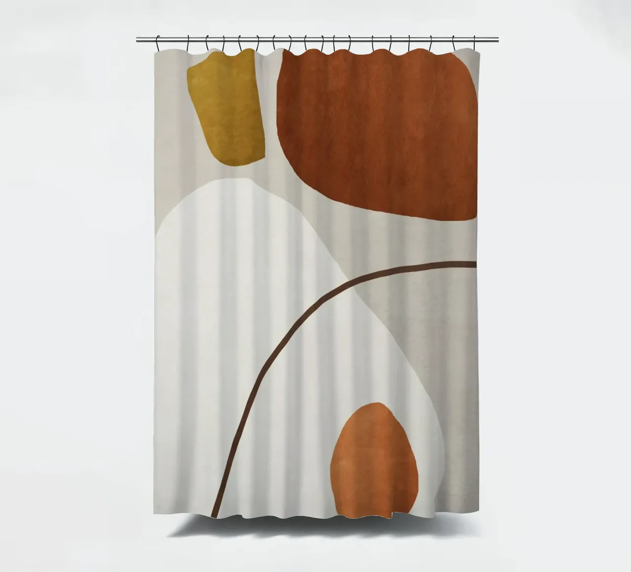 minimalist abstract boho illustration tenda da doccia da vintageshop