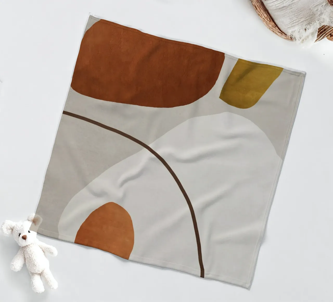 minimalist abstract boho illustration coperta in pile da vintageshop