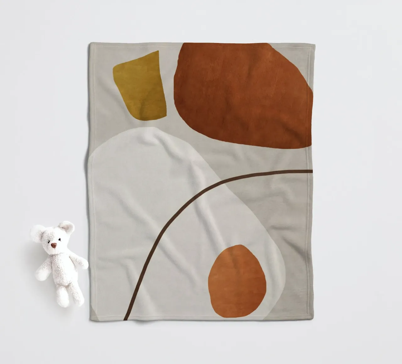 minimalist abstract boho illustration coperta in pile da vintageshop