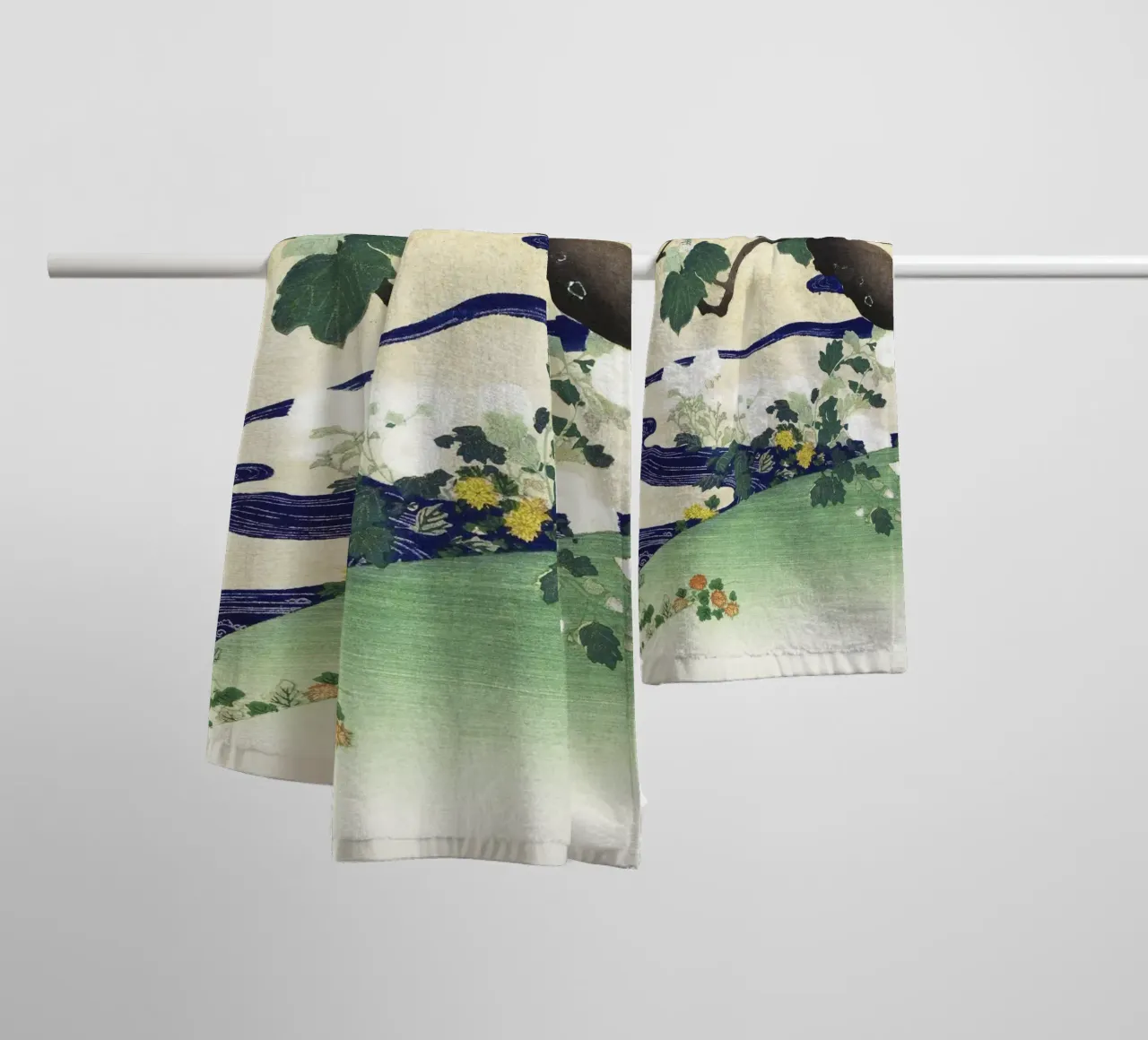 Tree and Chrysanthemums (1890–1900) by Kogyo Tsukioka towel by Venus Art