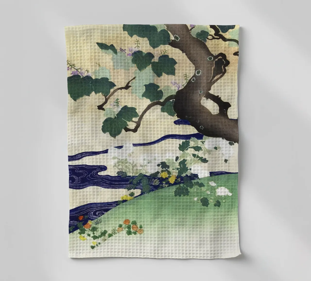 Albero e crisantemi (1890-1900) di Kogyo Tsukioka canovaccio da cucina da Venus Art