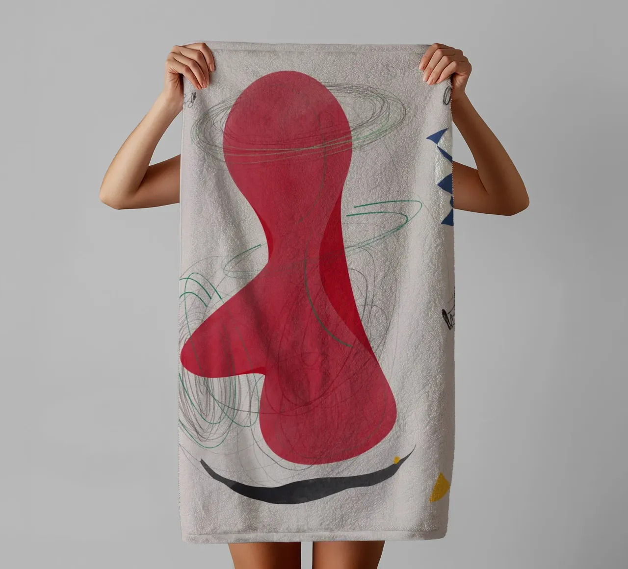 Abstracte samenstelling badhanddoek van Little Dean