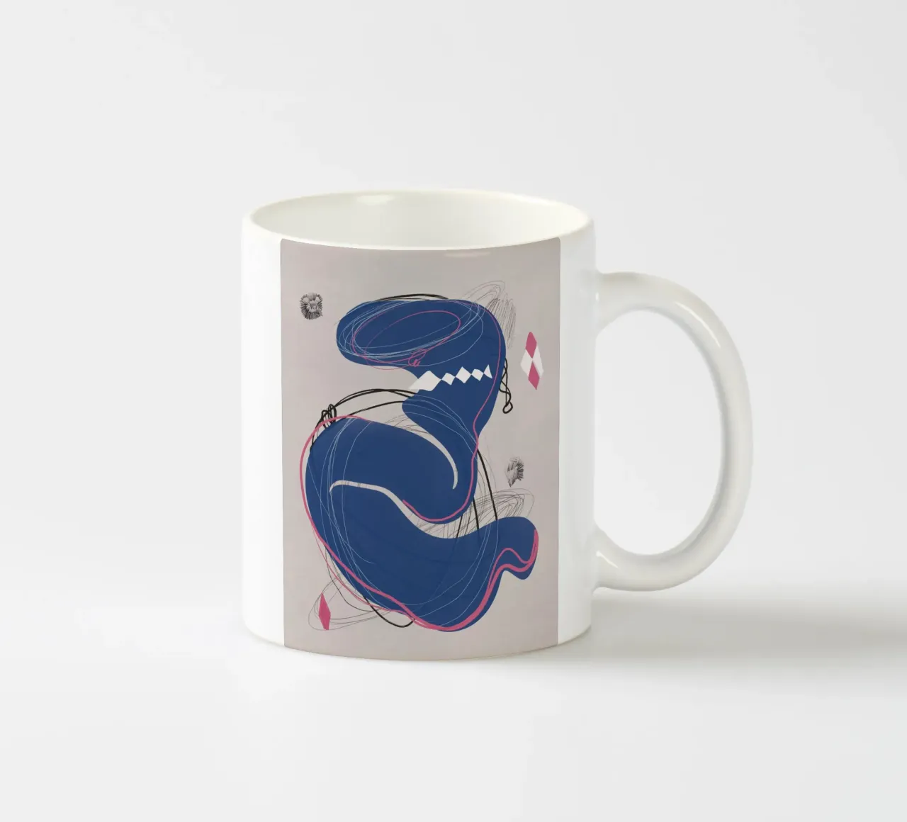Composizione astratta 02 tazza in ceramica da Little Dean