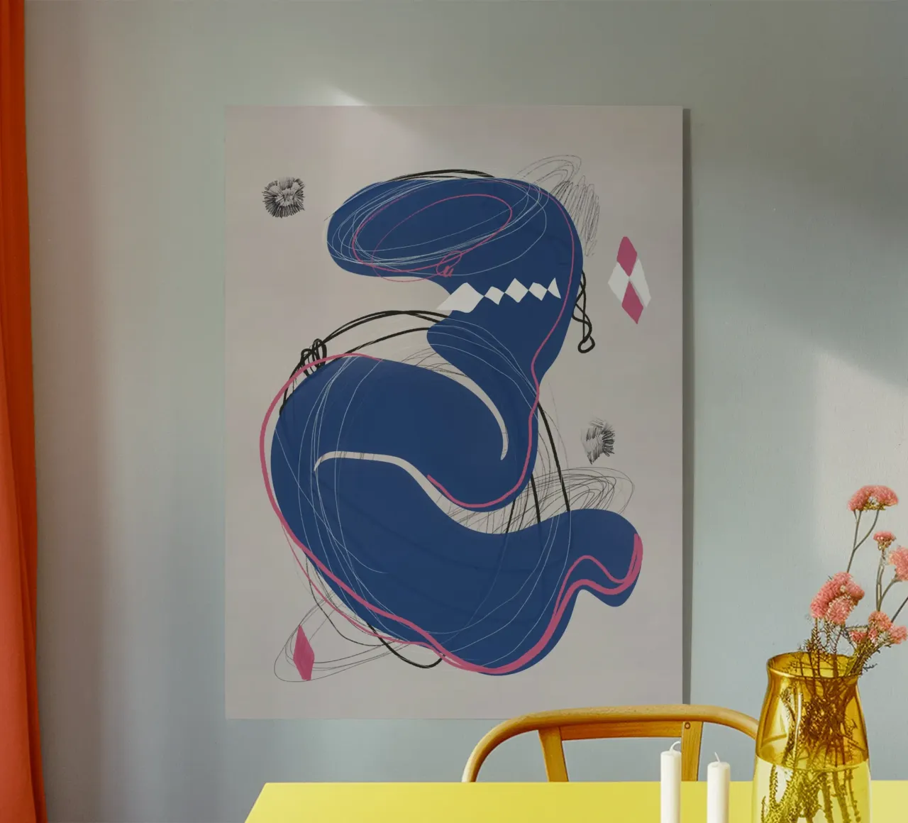 Abstracte samenstelling 02 acryl van Little Dean