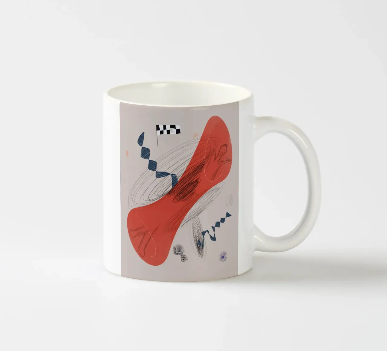 Composizione astratta 03 tazza in ceramica da Little Dean