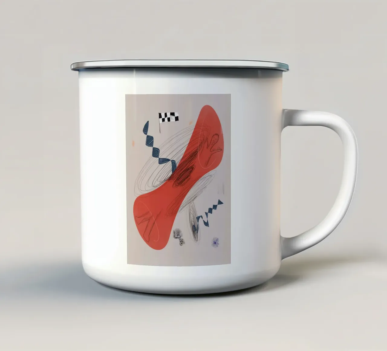 Composizione astratta 03 tazza in smalto da Little Dean