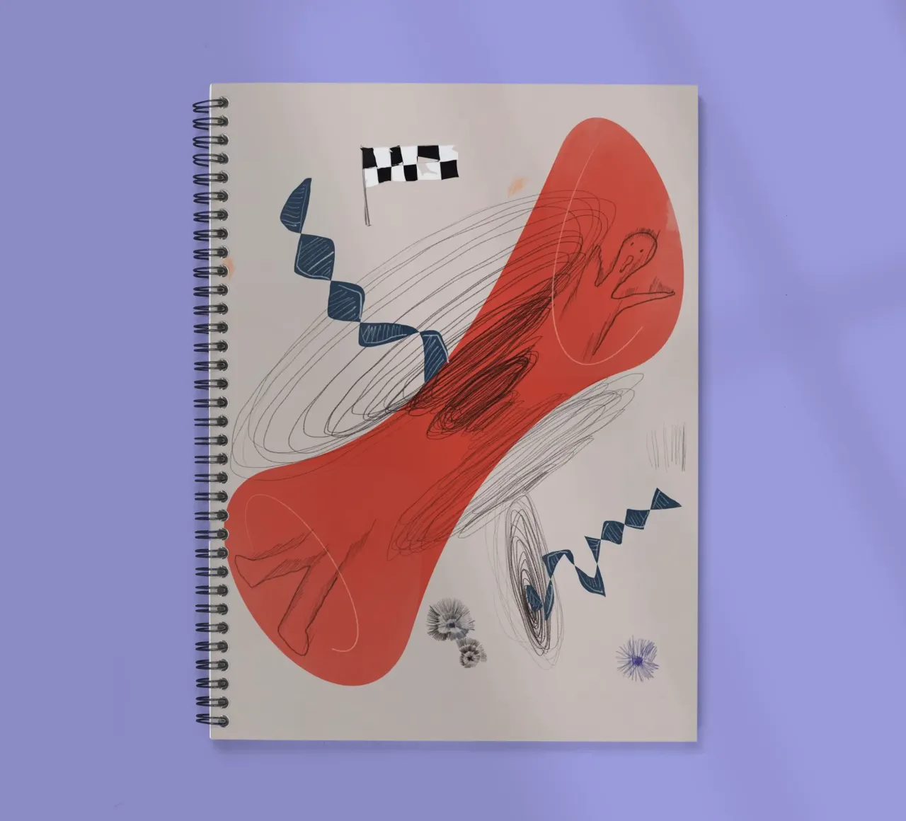 Abstract composition 03 spiral notebook by Little Dean