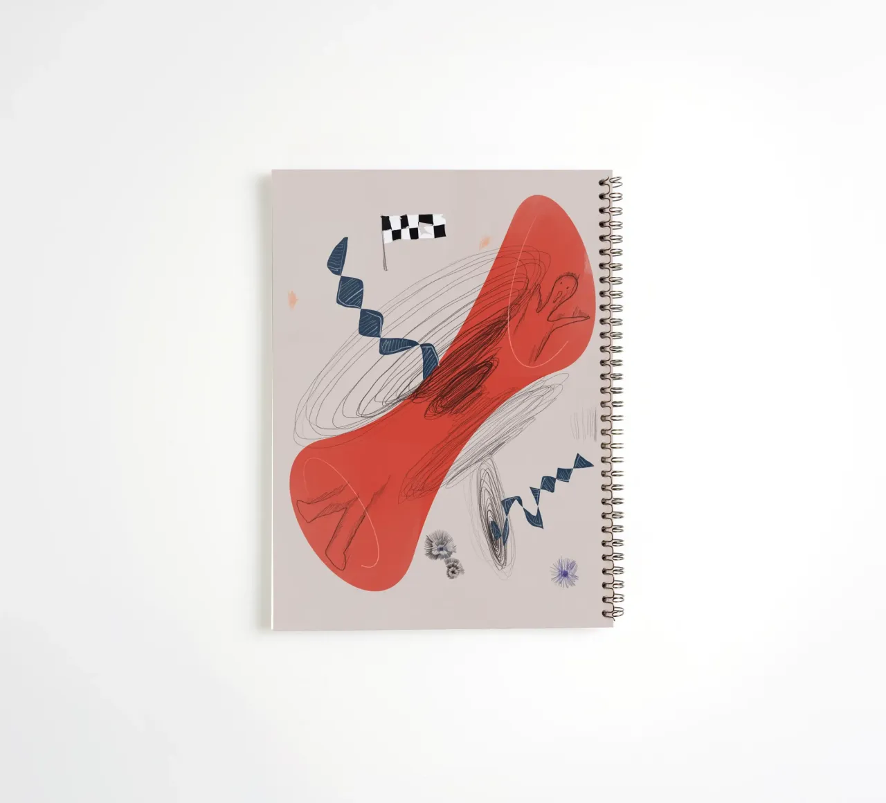 Abstract composition 03 spiral notebook by Little Dean