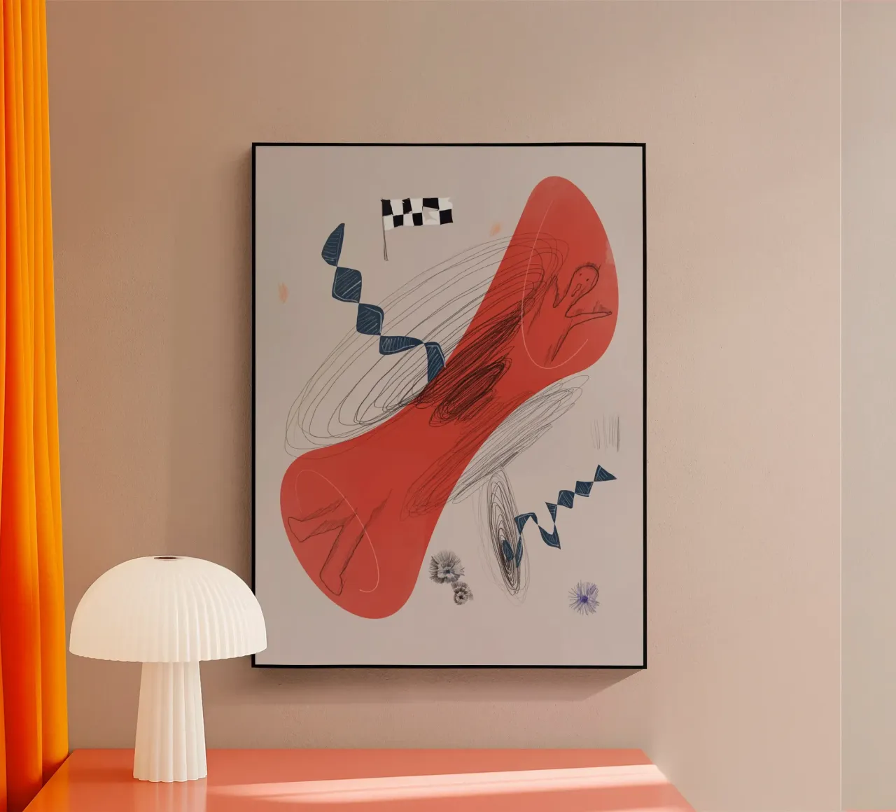 Abstracte samenstelling 03 acryl van Little Dean